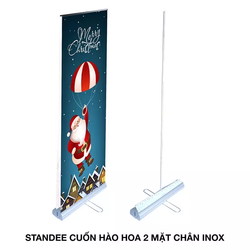 Standee Cuốn Hào Hoa 2 Mặt Chân Inox 80 x 200 cm